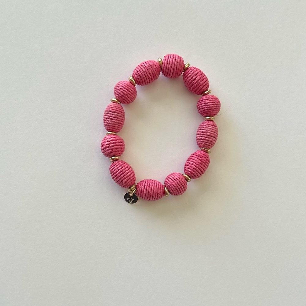 INK + ALLOY 🎀 phoebe hot pink raffia bracelet - Picture 2 of 4